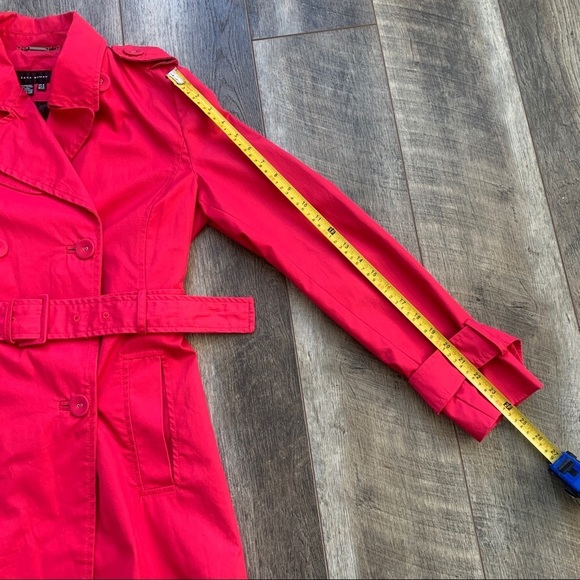Zara Woman Cranberry Double Breasted Trench Coat - Picture 14 of 14